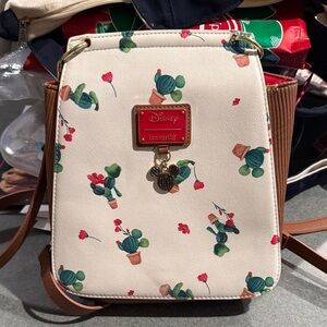 Loungefly Cream Backpack with Cactus and Red Accents